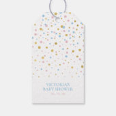 ピンク、ブルー、金ゴールドベビーシャワーお願いギフト ギフトタグ (裏面)