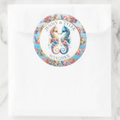 ピンク、ブルー、金ゴールド沿岸サンドドルビーチー ラウンドシール (バッグ)