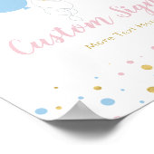 ピンク、ブルー、金ゴールド赤ちゃんシャワーカスタムパーティー標識 ポスター (角)