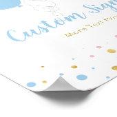 ピンク、ブルー、金ゴールド赤ちゃんシャワーカスタムパーティー標識 ポスター (角)