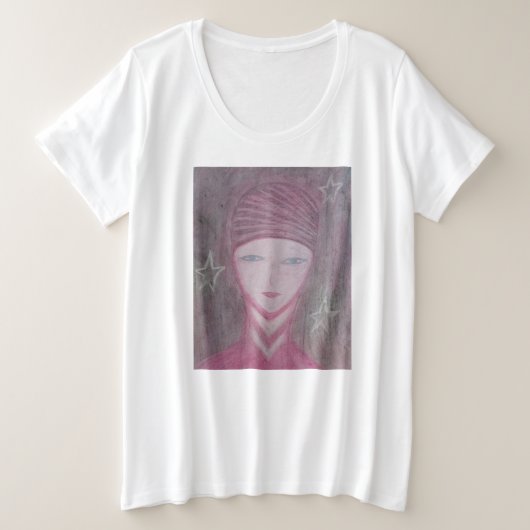 ピンク プラスサイズTシャツ (デザイン正面)