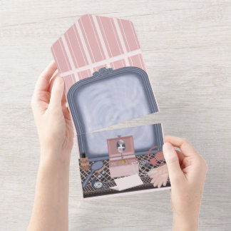 ピンク・プロミス - 空虚な鏡 オールインワン招待状