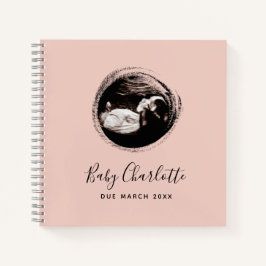 ピンク・ベビーガール・ソノグラム超音波妊娠図 ノートブック
