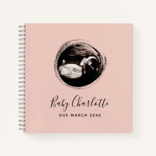 ピンク・ベビーガール・ソノグラム超音波妊娠図 ノートブック