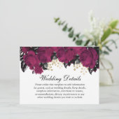 ピンク ベリー ゴールド マルサラ フラワー ウェディング 詳細 招待状 (スタンド正面)