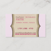 ピンク/ベージュフォト名刺 名刺 (裏面)