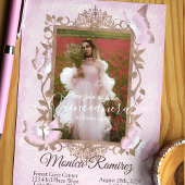 ピンク ベージュ ヴィンテージ バタフライ キンセアニエラ インビテ 招待状