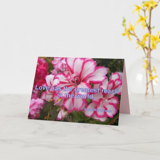 ピンク·ペラルゴニウム·ラブがもっとも偉大フローラカードを持つ カード (黄色い花)