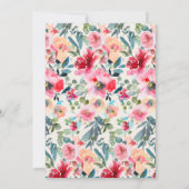 ピンク・ページュのアイボリー春の花のウェディング 招待状 (裏面)