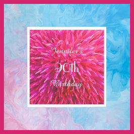 ピンク・ホットピンク紙ナプキンス90th誕生日パーティー スタンダードランチョンナプキン