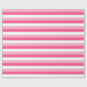 ピンク、ホットピンク、ホワイトストライプ ラッピングペーパー (フラット)