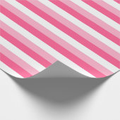ピンク、ホットピンク、ホワイトストライプ ラッピングペーパー (角)