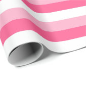 ピンク、ホットピンク、ホワイトストライプ ラッピングペーパー (ロールコーナー)