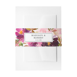 ピンク – ホット、赤面、パープルフローラ3 招待状ベリーバンド