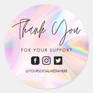 ピンク·ホフェイクログラフィック·サンキュー·ビジネス ラウンドシール