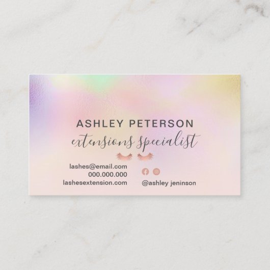 ピンク·ホモダンログラフィグラデーションック·赤面·ピンクまつげ 名刺 (裏面)