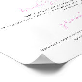 ピンク&ホワイトのシグネチャードリンク結婚ズのバーポスター ポスター (角)