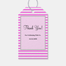 ピンク/ホワイトのストライプ贈り物ラベル ギフトタグ