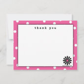 ピンク＆ホワイトのドットメモカード ノートカード (裏面)