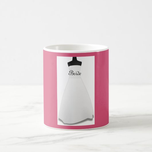 ピンク&ホワイトのドレ結婚ス·ブライド·マグ コーヒーマグカップ (中央)