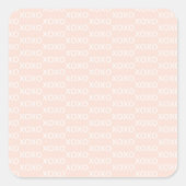 ピンク&ホワイトのハートフルバレンタインパーティー スクエアシール (正面)