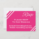 ピンク＆ホワイトのモダンなRSVP返信カード 3.5 x 3インチ 出欠カード (裏面)
