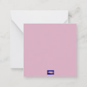 ピンク＆ホワイトの花のメモカード ノートカード (裏面)