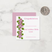 ピンク＆ホワイトの花のメモカード ノートカード (正面/裏面インサイチュ)