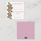 ピンク＆ホワイトの花のメモカード ノートカード (正面/裏面)