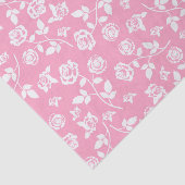 ピンク＆ホワイトの花/バラのティッシュペーパー 薄葉紙 (詳細)