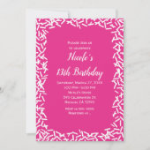 ピンク&ホワイトはかわいい誕生日パーティー 招待状 (正面)