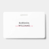 ピンク&ホワイトアートデコ幾何学模様 バッジ (裏面)