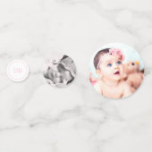 ピンク&ホワイトクロス – 写真 – バプテスマ コンフェッティ (裏面)