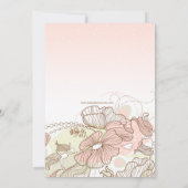 ピンク&ホワイトグラデーションフローラブライダルシャワーの招待 招待状 (裏面)