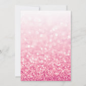 ピンク&ホワイトグリッターガール誕生日招待状 招待状 (裏面)