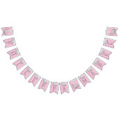 ピンク、ホワイトグレー🐘ゾウベビー-《キリスト教》洗礼式や命名式 バンティングフラッグ (全)