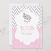 ピンク、ホワイトグレー象🐘 – ゲームの説明 招待状 (正面)