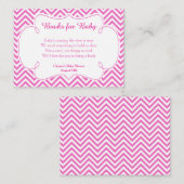 ピンク&ホワイトシェブロン野球ベビーブックリクエスト エンクロージャーカード (正面/裏面)