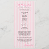 ピンク&ホワイトシャンデリアストライプの結婚式 プログラム (裏面)