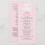 ピンク&ホワイトシャンデリアストライプの結婚式 プログラム (正面/裏面)