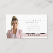 ピンク&ホワイトシルバーシックの名刺 名刺 (裏面)