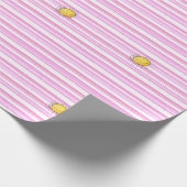 ピンク&ホワイトストライプサンシャインラッピング紙 ラッピングペーパー (角)