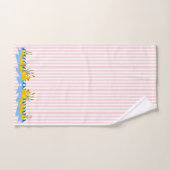 ピンク&ホワイトストライプバスルームのタオルがダックをセット バスタオルセット (ハンドタオル)