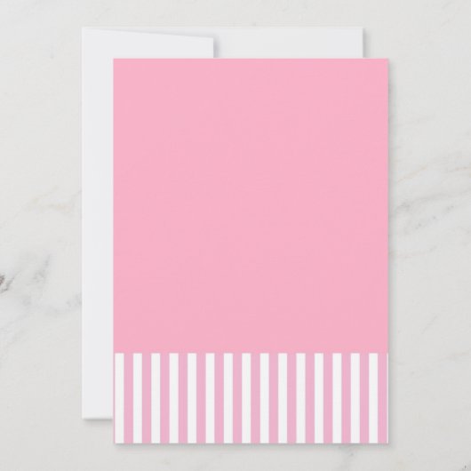 ピンク&ホワイトストライプバラエレガントシック招待状 招待状 (裏面)