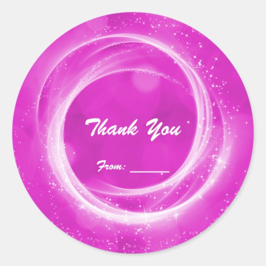 ピンク&ホワイトスパークルシンデレラニーイベントパーティー ラウンドシール (正面)