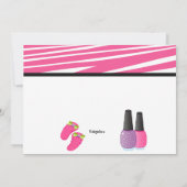 ピンク&ホワイトゼブラガールズスパ招待状 招待状 (裏面)