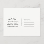 ピンク&ホワイトダマスクシックな結婚式の日付を保存 案内ポストカード (裏面)