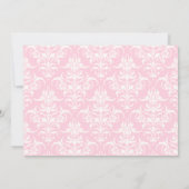 ピンク&ホワイトダマスコスクスSipと招待状 招待状 (裏面)
