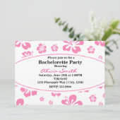 ピンク&ホワイトトロピカルハイビスカスフローラ招待状 招待状 (スタンド正面)