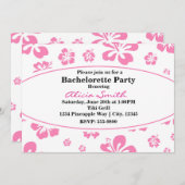 ピンク&ホワイトトロピカルハイビスカスフローラ招待状 招待状 (正面/裏面)